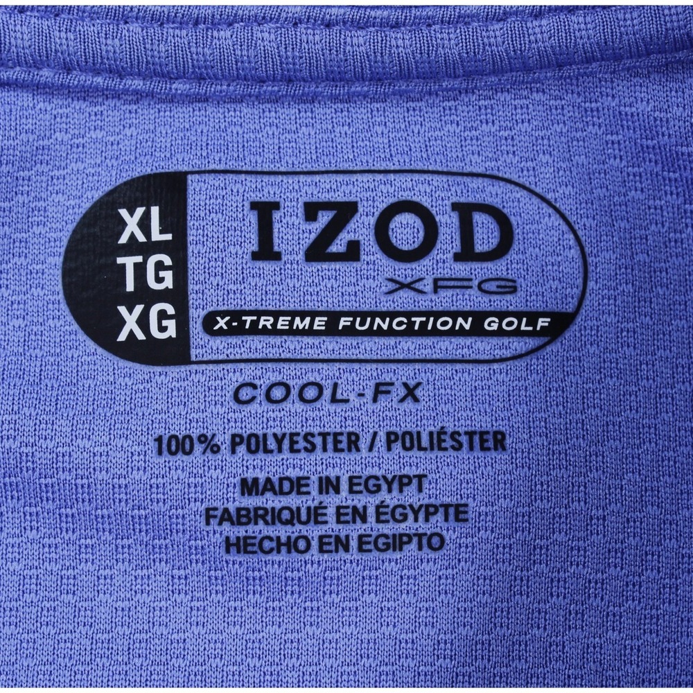 Izod Xfg Cool-FX Golf Polo Shirt Blue Men's Size XL - Short Sleeve - Picture 3 of 7